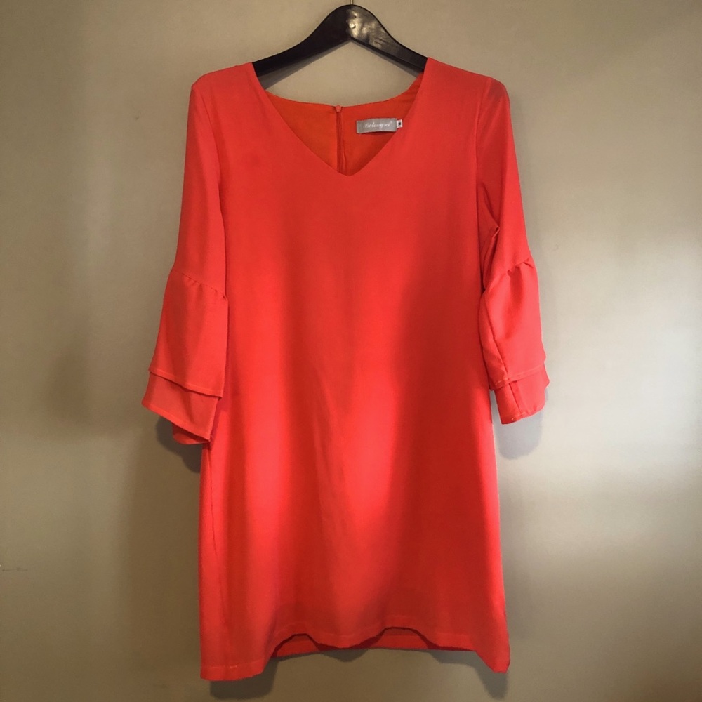 Orange Shift Dress
